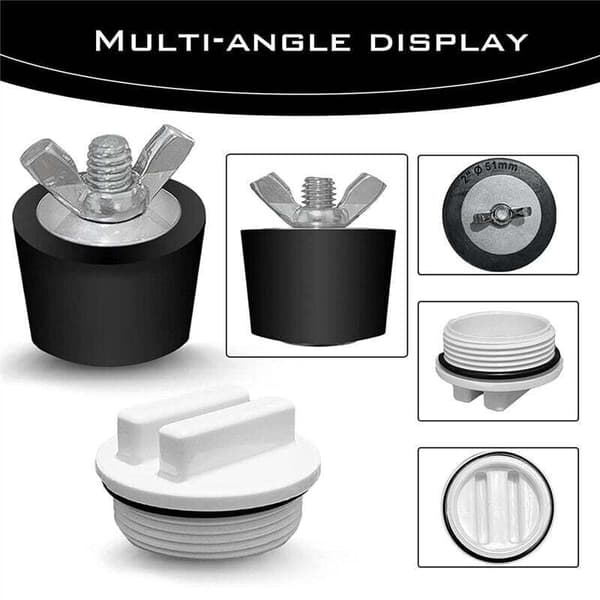 Poolvinterpluggar 2 tum med adapter 1,5 tum gängad gummi expansion 2 delar