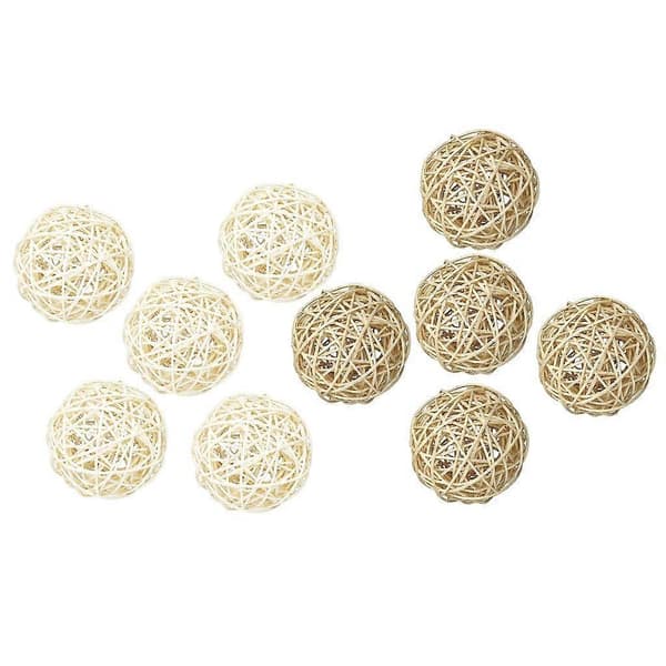 4x 5 st. flätade rottingbollar 7 cm barnhantverkstillbehör utbildningsrekvisita, bröllop
