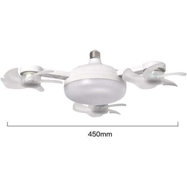 LED-fläkt med fjärrkontroll. Ljusflöde och effektiv luftcirkulation för hemmabruk (tre huvuden)
