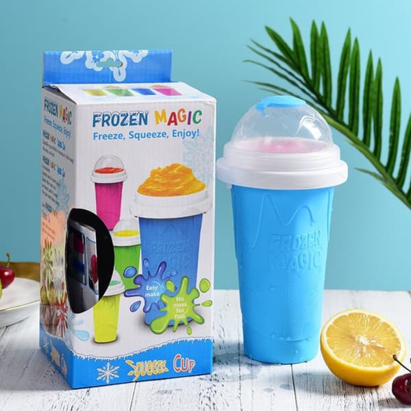 Smoothiekopp, Smoothie Maker, Iskopp, Silikonkopp, Klämbar kopp, Sommar kall dryck Smoothiekopp