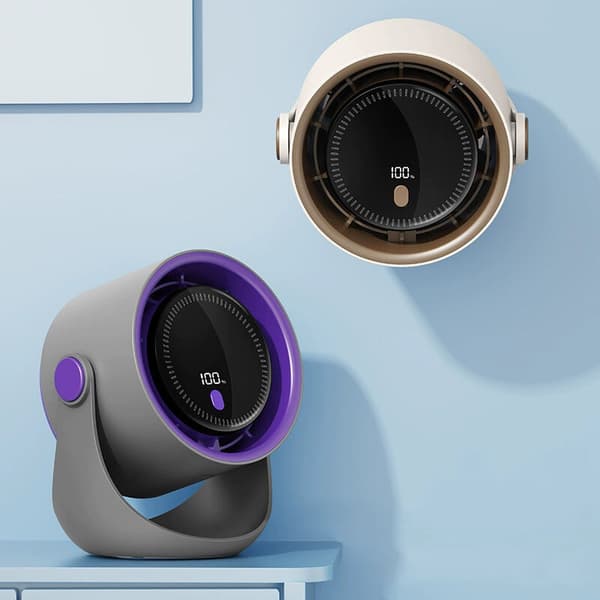 Bordsfläkt. USB-fläkt med digital display. Liten, tyst elektrisk fläkt. Bärbar för sovrum, kontor, studentrum, säng. Hem