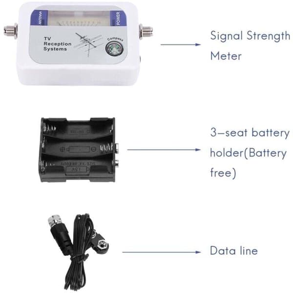 DVB-T Digital Terrestrial TV-antennsignalmätare Vit