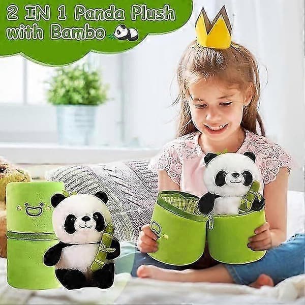 Panda plyschleksak, bambu pandadocka, present till pojkar och flickor