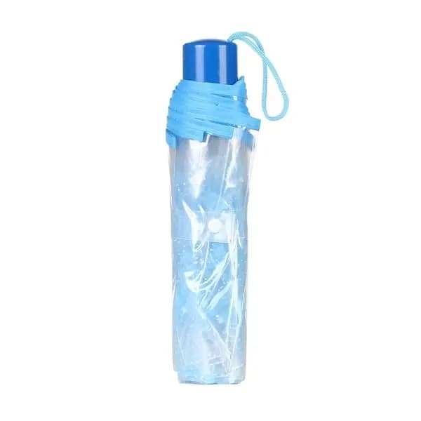 Romantisk Transparent Blommig Paraply – Bubbelformat Solparaply för Kvinnor, Blått