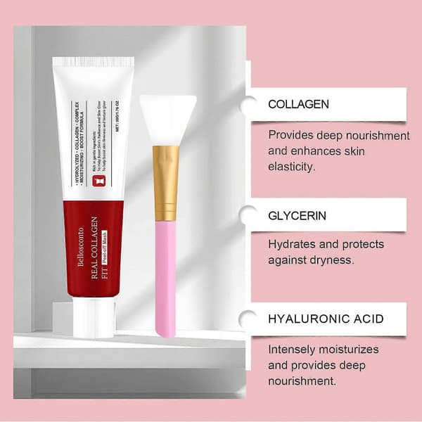 Collagen Peel Off Overnight Mask, Hydrolyserad kollagen ansiktsmask, 50g