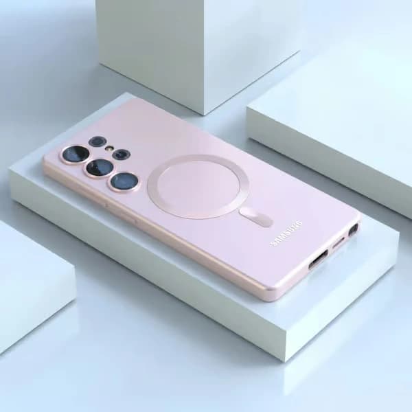 Magsafe mjukt silikonskal för Samsung S23Ultra, rosa