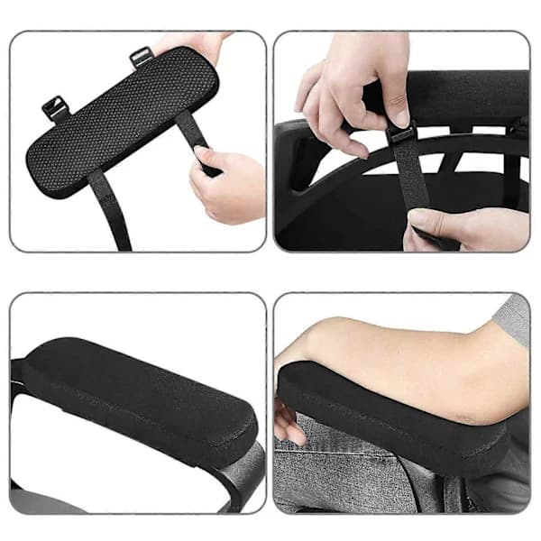 2-pack kontorsstol armstödskuddar med minneskum armbågsskydd, rullstolar grå