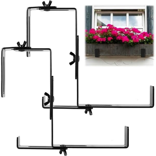 Justerbart planteringsstöd – 3 mm kolstål – Bredd 3 till 5,5 cm – För balkonger och vertikala trädgårdar