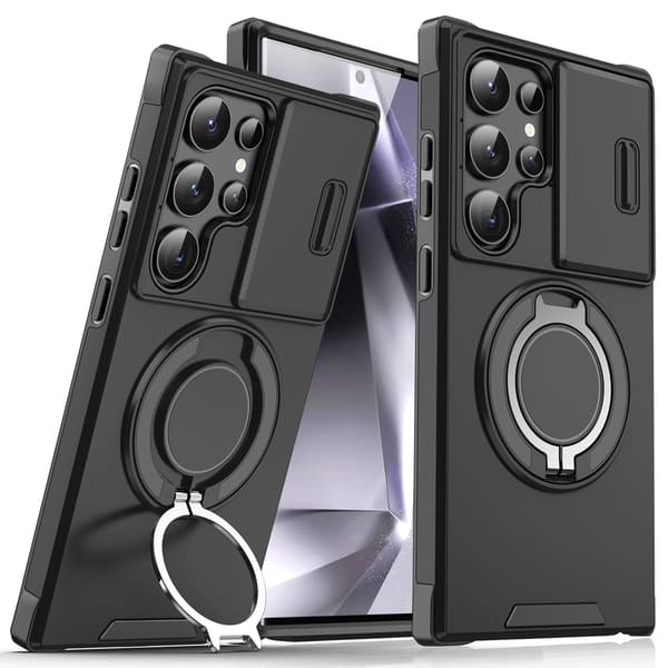 Skjutbart kameraskydd magnetiskt stativ mobilskal för Samsung S21