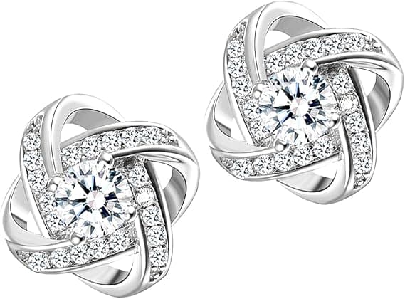 Örhängen i 925 sterlingsilver med CZ för kvinnor, Mors dag-present.