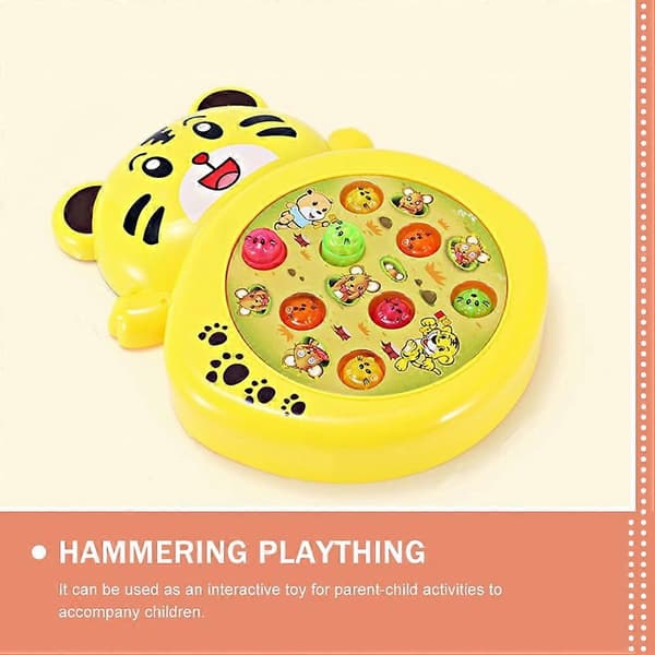 1 set elektrisk mullvadspel leksak, slå-spel leksak, tecknad tigerformad hammare leksak, slumpmässig stil