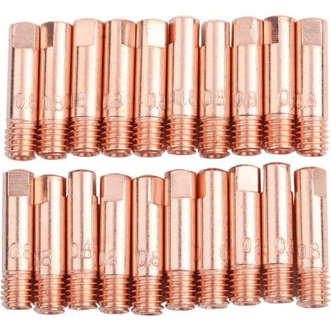 20 kopparkontaktspetsar för 15AK MIG/MAG-svetsbrännare slitdelar (0,8 mm)
