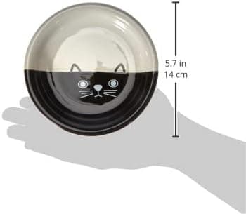 Keramisk mjölkskål med kattmönster, 14 x 2 cm diameter, 1 styck per förpackning.