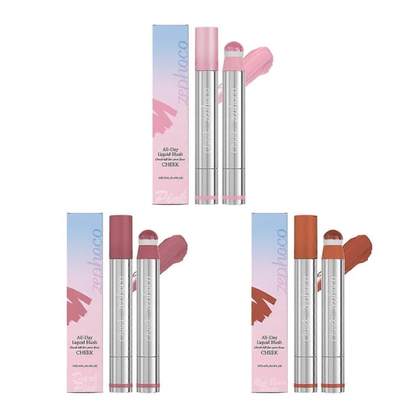 zephoco Flytande Highlighter Rouge Läppglans, Återfuktande Non-Stick Kopp Multifunktionell Konturering Highlighter Rouge Läppglans
