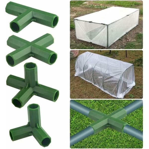 Förpackning med 20 kraftiga trädgårdsramkopplingar för växthus och växter, 11 mm.