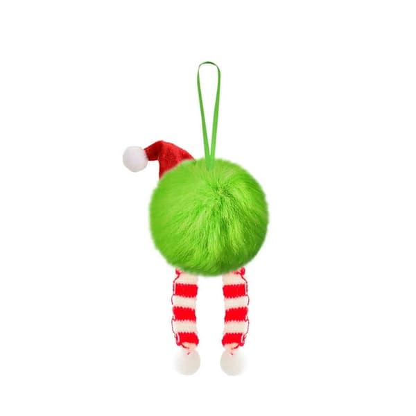 6-delad julgransprydnad med pom-pom-band, julheminredning.