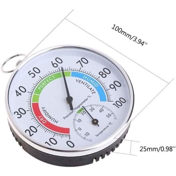 Inomhus/utomhus rund termometer temperatur trädgårdshygrometer testare bekväma väderfuktighetsmätare
