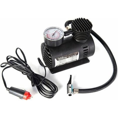 Mini elektrisk billuftpump, bärbar däckpump (300 PSI), bilkompressorpump för bil, motorcykel och basketboll