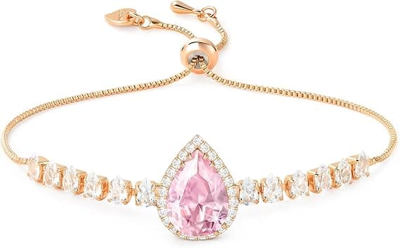 Guld/silver/roséguld CZ dropparmband, bal- och bröllopssmycken.