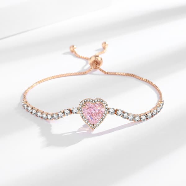 Guld/silver/roséguld CZ dropparmband, bal- och bröllopssmycken.