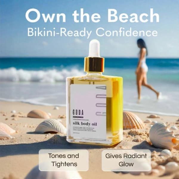 GODA Silky Body Oil för kvinnor – Återfuktande och närande olja som mjukgör huden efter duschen