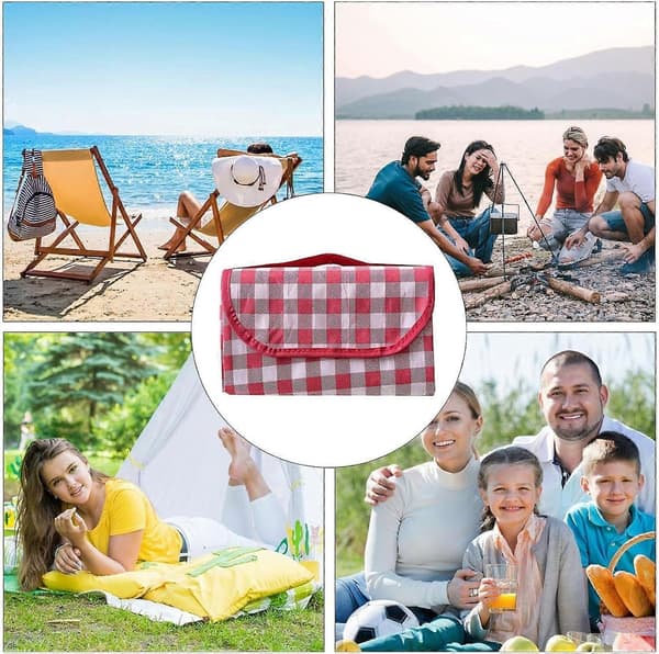 Strandpicknickfilt vattentät picknickmatta sandskydd parkfilt för strand, resor, konsert, camping, vandring
