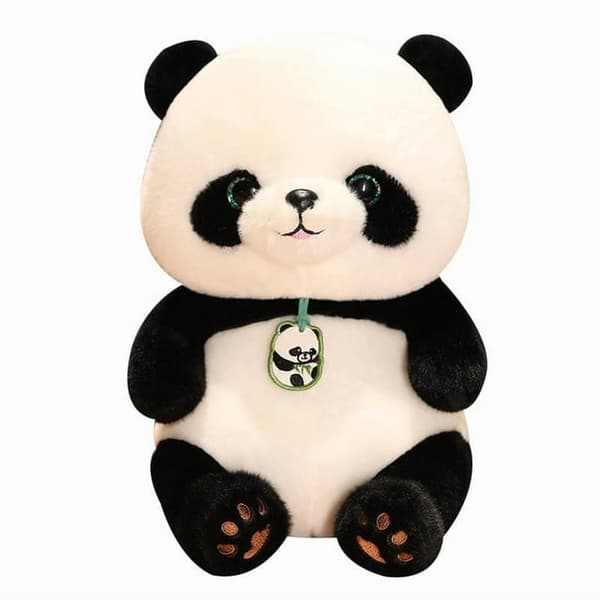 24 cm panda-plyschleksak, supermjuk, stresslindring för hem, kontor, resor.