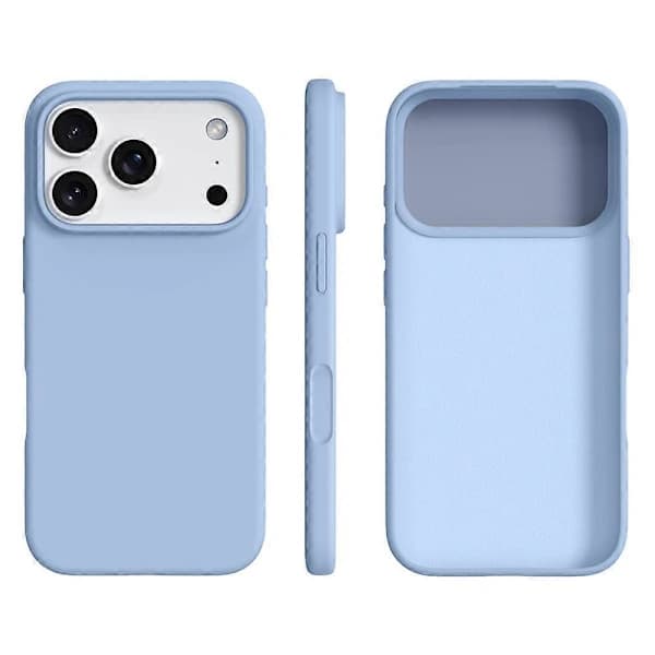 Mobilskal för iPhone 17 Pro Max, ultratunt flytande silikon + PC-material, reptåligt skydd, med kameraskydd, Blå.
