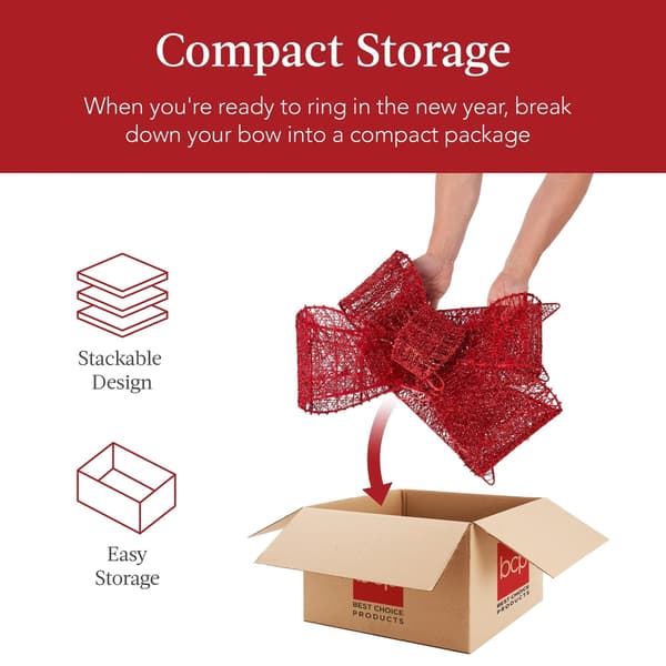 Extra stor julrosett-dekoration, 122 (längd) x 107 (bredd) x 18 (tjocklek) cm