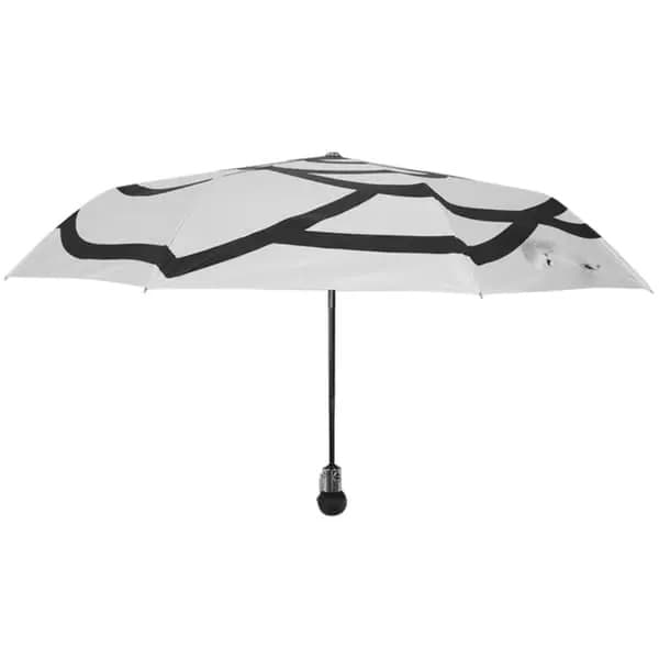 Vikbart Paraply - Unisex Automatiskt Regn- och Solskyddsparaply, Transparent Vitt med UV-skydd