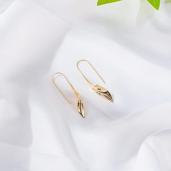 14K guldörhängen för kvinnor, allergivänligt spiraltrådhänge, modesmyckesgåva.