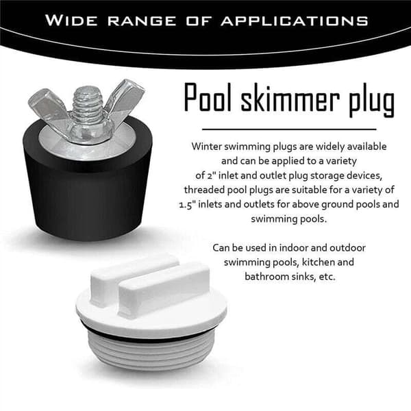 Poolvinterpluggar 2 tum med adapter 1,5 tum gängad gummi expansion 2 delar