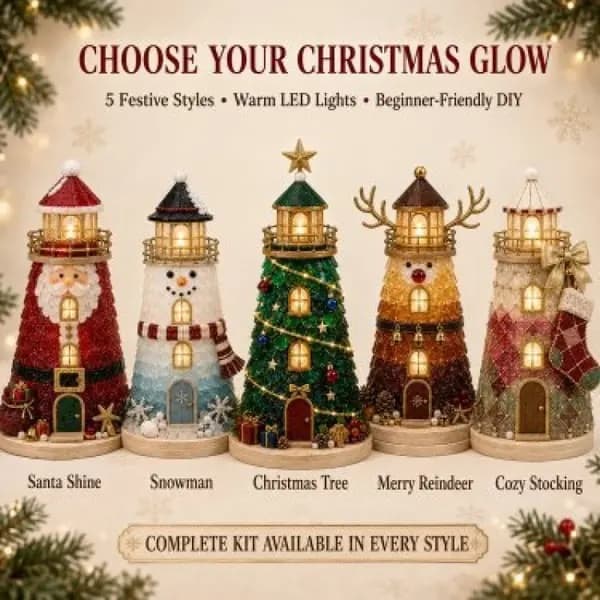DIY-julgransprydnader med ljus – Nybörjarvänligt julpysselkit: Glad ren med LED-belysning – Lighthouse-varumärket