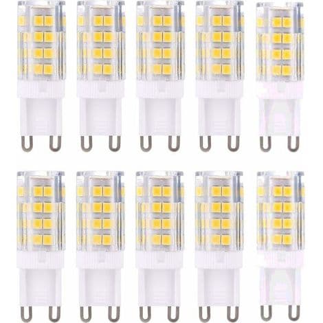 Ersandy G9 5W LED-lampa. Motsvarar 40W. Varmvit 3000k. 220-240V. Ej dimbar. 10-pack [Energiklass A+]