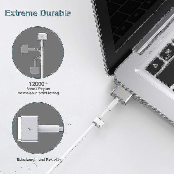 85W MagSafe 2 strömadapter för MacBook Pro 13/15 tum – T-Tip-kontakt – Överhettnings- och kortslutningsskydd