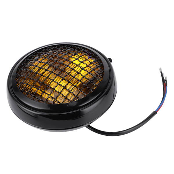 Universal Motorcykel Forlygte Ravfarvet Linse Retro Rund Lampe Med Grillbeskyttelse 120W 6in