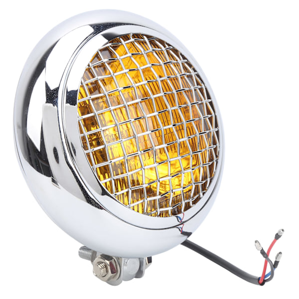 12V LED Rund Motorcykel Forlygte Retro Stil 60W Høj/Lav Stråle Gult Lys Forlygte Vandtæt