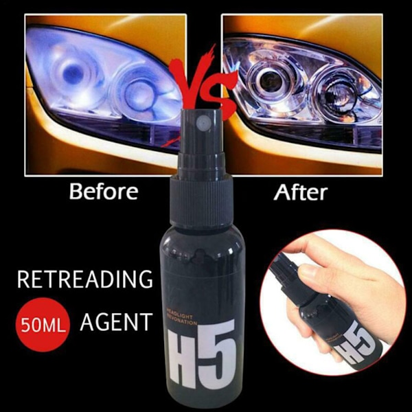 50ml Bilstrålkastare Underhåll Rengöring Omgummering Agent Spray Polish Reparationsvätska