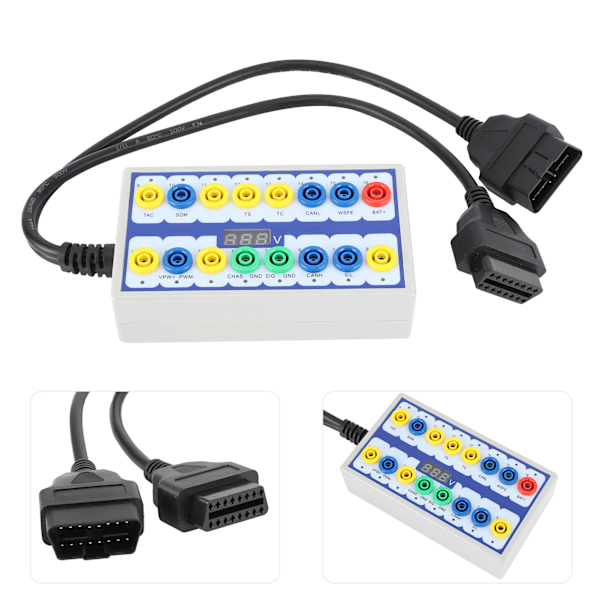16-pin OBDII Protocol Detector Break Out Box Professionellt verktyg för feldiagnostik för bilar