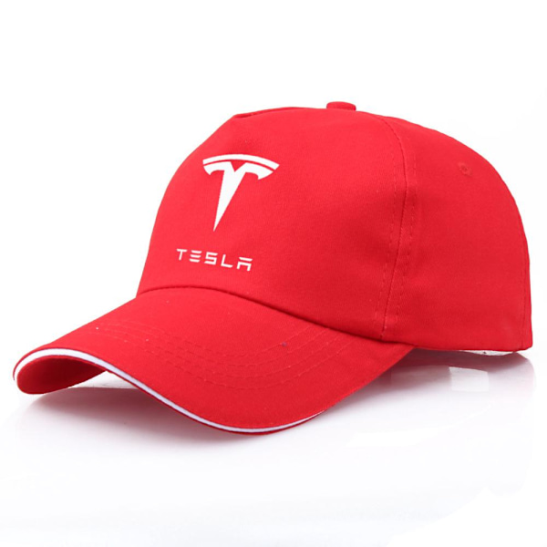 Tesla Bil Logotyp Basebollkeps för Män och Kvinnor - Vit