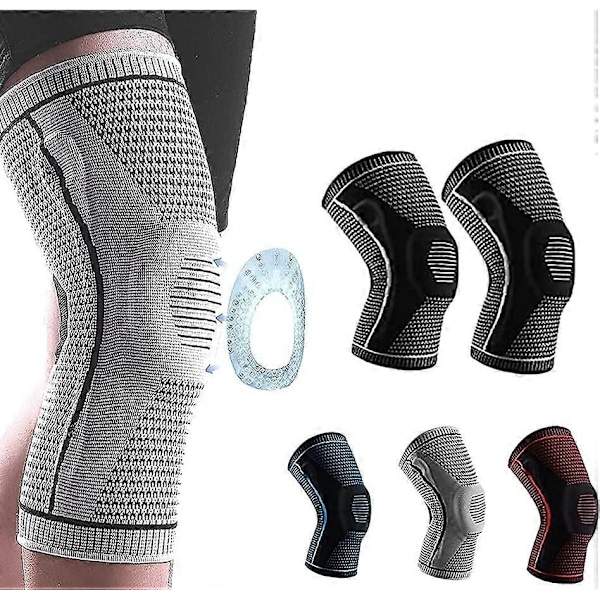The Ultra Knee Elite Knäkompressionsärm 1 Par Silikonvadderade Basketknäskydd Patella Stöd Knäskydd Led