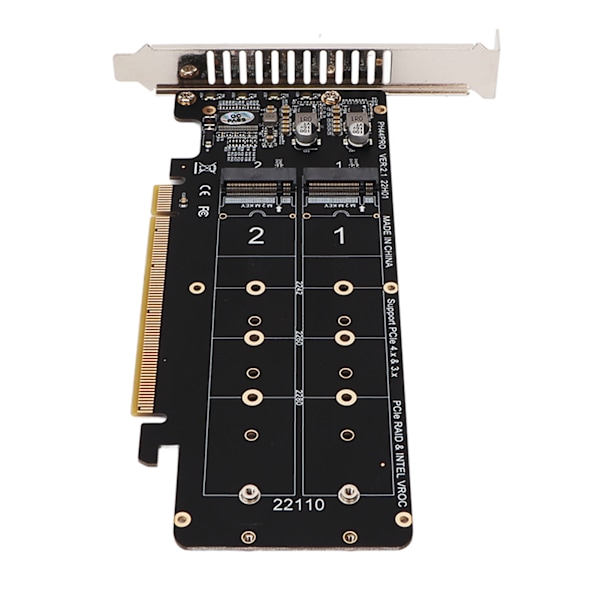 PCIE X16 till M.2 M KEY Utbyggnadskort NVMEx4 SSD 2U Server RAID Array Utbyggnadskort med LED-indikator
