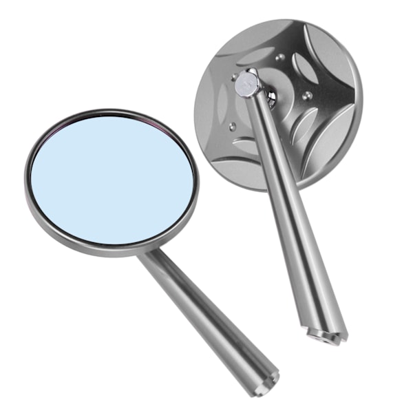 Retro backspegel CNC aluminiumlegering Universal för motorcykel 8 mm 10 mm monteringsstorlek Silver