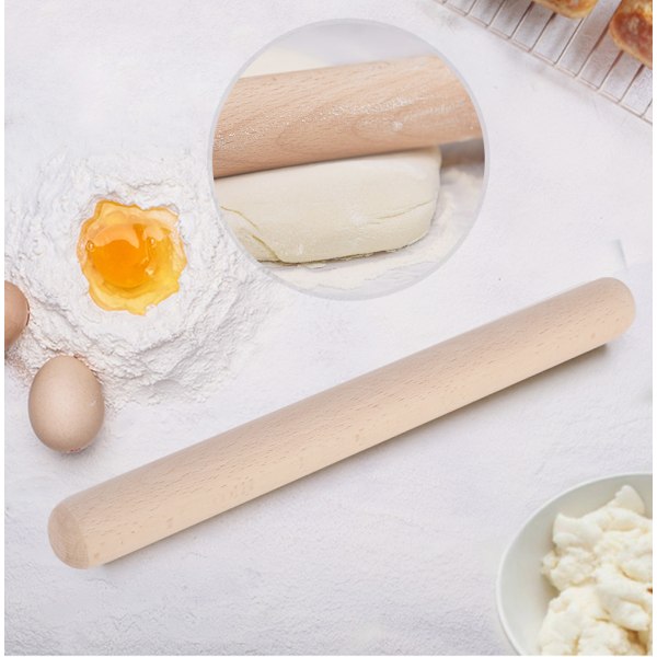 Kjevle i massivt tre for baking - 39 cm lang