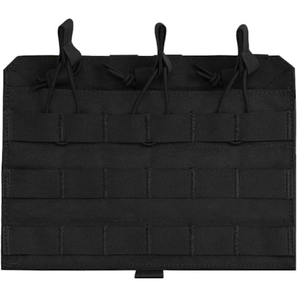 Trippel Magasin Lomme 4 Webbing Forbindelser Molle System Elastikbånd 1000D Nylon til Udendørs Træning Beklædningstilbehør (sort) black