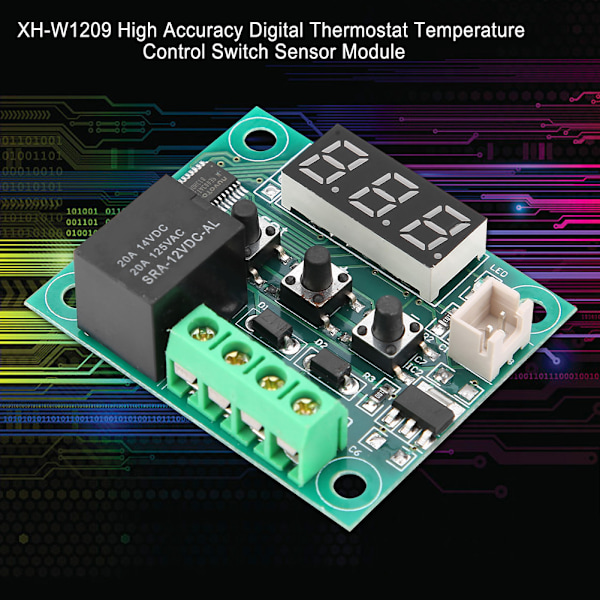 Høy presisjon digital termostat temperaturkontrollbryter sensormodul - XH-W1209