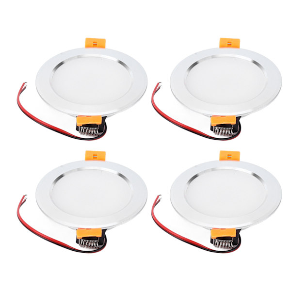 4st 4in takljus Rund LED Downlight DC 12V 3W Vit RV Modifiering Tillbehör för husvagn Yacht