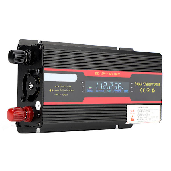 1000W bilspenningsomformer transformator 12V til 110V LCD-skjerm