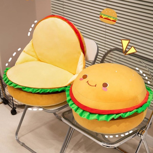 3D Simulation Cheeseburger Plys Pude Hamburger Fyldt Pude Fluffy Hamburger Pude Børneværelse Skole Klasseværelse Sofa Dekoration