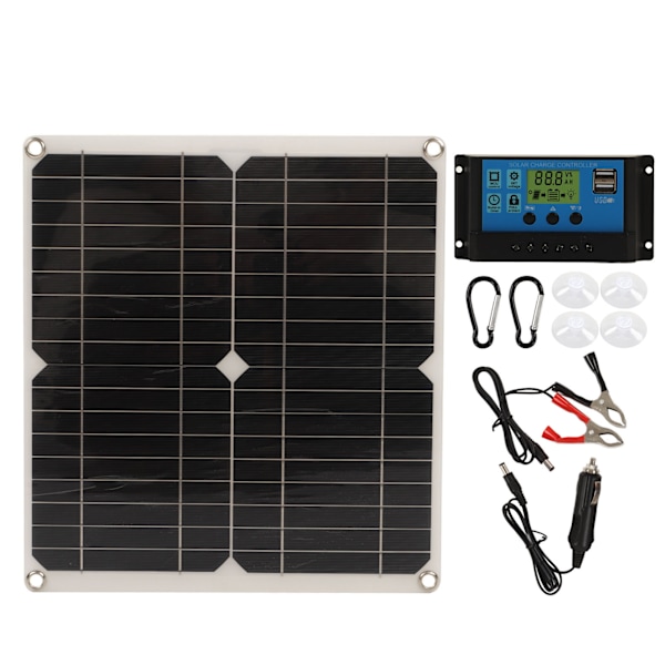 Solpanel Monokristallint kisel Vattentät Hög prestanda för RV Bil Båt Trailer 20W 18V 30A